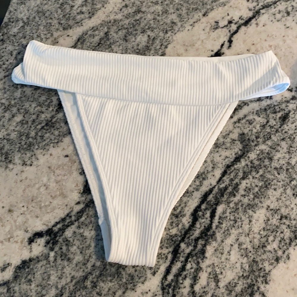 Kendall & Kylie White High Waisted Bikini Bottom